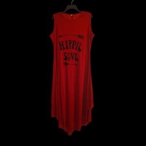 New Red Sleeveless Layered Maxi Dress Size 2XL